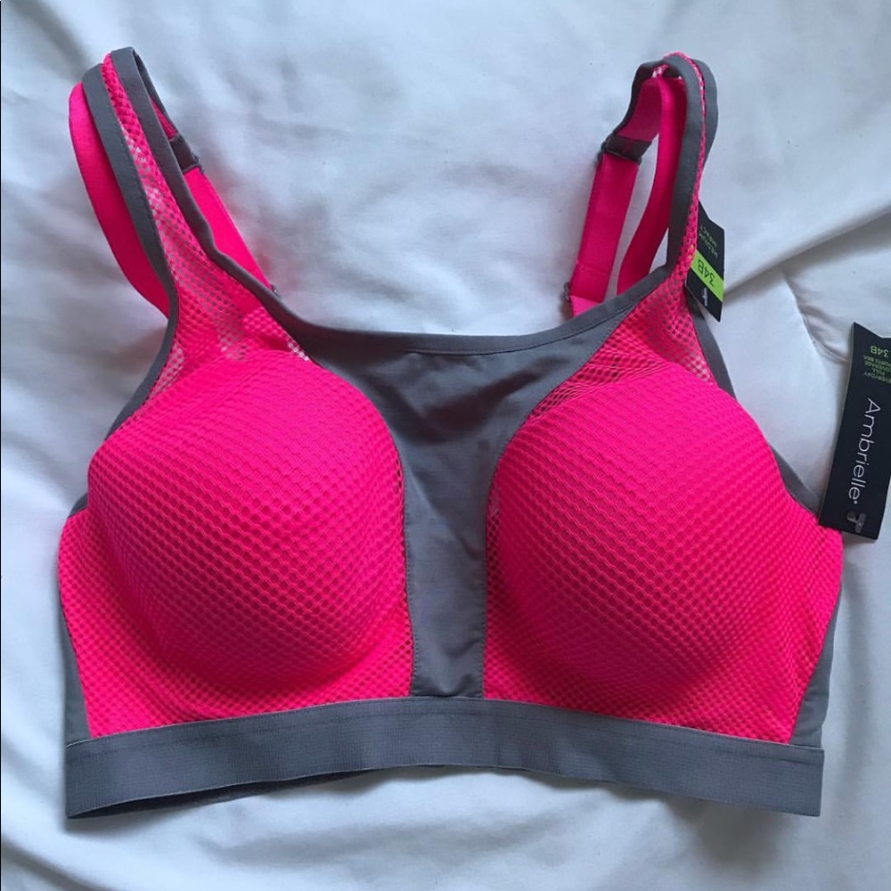 NWT Hot Pink and Grey Medium Impact Sports Bra